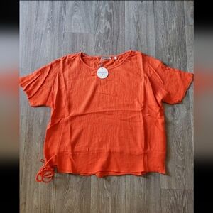 Patrizia Luca Short-Sleeve Side Tie Top